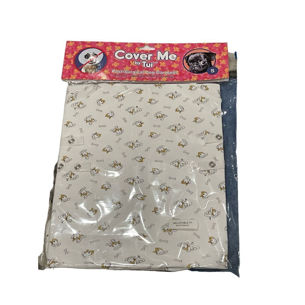 Cover Me by Tui Post-Surgical Dog Recovery Shirt Adjustable Fit Puppy Print S